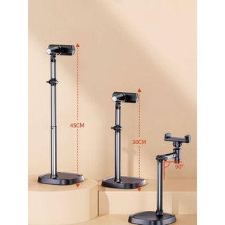 Giá đỡ điện thoại để bàn T10 - Hỗ trợ quay 360° - Hợp kim nhôm chắc chắn - Chiều cao 30-45cm
