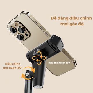 Giá đỡ điện thoại để bàn T10 - Hỗ trợ quay 360° - Hợp kim nhôm chắc chắn - Chiều cao 30-45cm