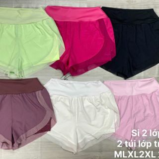 Quần đùi nữ 2 lớp túi trong phối lưới Size m l xl xxl Ri 2222 Tách nửa ri được