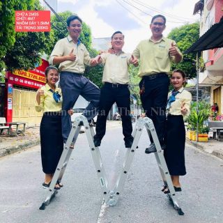 Thang gấp gọn chữ A cao 2m35 - Thang xếp 4 đoạn