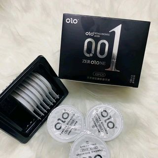 Bao cao su OLO 0.01 Đen Feeling Ultrathin – BCS Siêu Mỏng, Hương Vani, Nhiều Gel Bôi Trơn – Hộp 10 Bcs