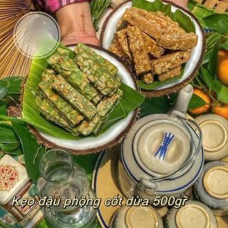 KẸO ĐẬU PHỘNG BÉO SIÊU CỐT DỪA ĂN LÀ GHIỀN 500G - WINNIE HOUSE