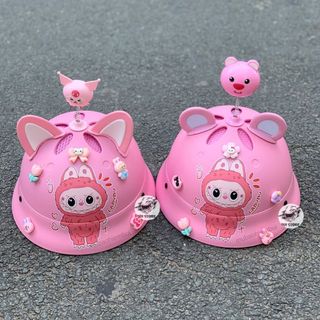 Nón cối labubu kem và hồng xưởng sản xuất, nhập sỉ, bán buôn