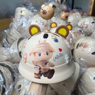 Nón cối labubu kem và hồng xưởng sản xuất, nhập sỉ, bán buôn