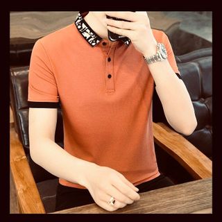 áo cá sấu màu cam in cổ - giá sỉ cạnh tranh