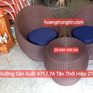 Ghế cafe giá rẻ ghế trứng nhựa giả mây tròn đẹp giá rẻ Sài Gòn giá sỉ