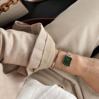 ĐỒNG HỒ NAM NỮ CAO CẤP D.W MẶT CHỮ NHẬT MỚI DÂY DA VÀ LƯỚI 2