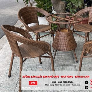 Bàn ghế cafe nhựa giả mây giá rẻ tại xưởng sản xuất giá sỉ