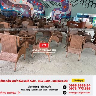 Bàn ghế cafe nhựa giả mây giá rẻ tại xưởng sản xuất