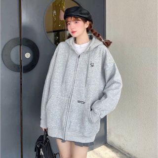 Áo khoác hoodie zip form rộng in NQ NQ30AM