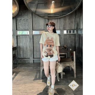 Áo thun labubu phông cotton khô hottrend in pet 5d