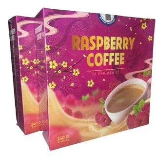 Cafe giảm cân mâm xôi Raspberry coffee - chính hãng check qr code - mẫu mới nhất (hộp 15 gói)