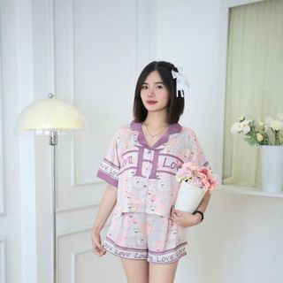 Duha6 - Đuì pijama tay ráp lăng