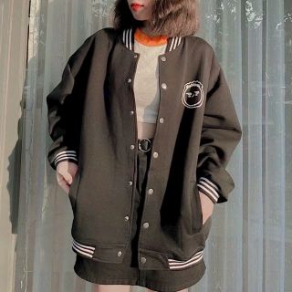 ￼Áo Khoác Nỉ Bomber Cardigan Form Rộng Thêu Mặt Cười Chất Nỉ Bông Dày Dặn giá sỉ