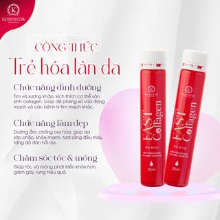 Nước uống Collagen - Fast Collagen Kohinoor, ngăn ngừa lão hóa, tái tạo da, giảm nếp nhăn - 20 lọ 25ml