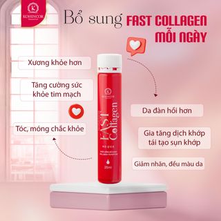 Nước uống Collagen - Fast Collagen Kohinoor, ngăn ngừa lão hóa, tái tạo da, giảm nếp nhăn - 20 lọ 25ml