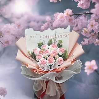 BÓ HOA LEN 10 BÔNG HỒNG TP HCM