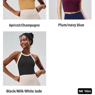 Crop yếm phối 3 màu size SML Chất thun lạnh mềm mịn, crop có sẵn mút