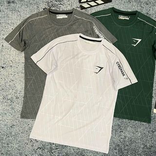 Áo thun nam gymshark né vai mới Phom chất chuẩn đẹp Size m.l.xl.xxl Ri 2222 Tách nửa ri được