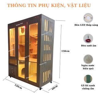 Chuồng Mèo Gỗ MDF, Nhà Cho Thú Cưng 150cm Giá Tại Xưởng