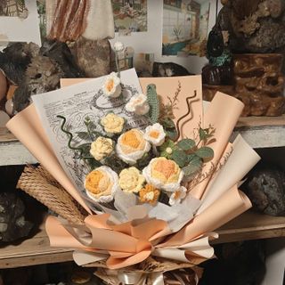 Bó hoa len handmake