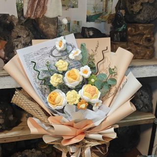 Bó hoa len handmake
