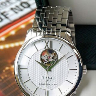 ĐỒNG HỒ NAM CƠ SIÊU CẤP TISỌT DÂY THÉP KÍNH SAPHIRE LỘ MÁY MÀU BẠC 3