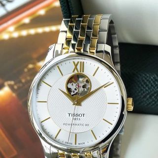 ĐỒNG HỒ NAM CƠ SIÊU CẤP TISỌT DÂY THÉP KÍNH SAPHIRE LỘ MÁY MÀU DEMI 3