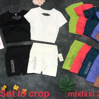 Set lỡ túi hộp croptop  ( croptop 2 lớp ) Size: M.L.XL.XXL Ri: 2222 Tách nửa ri được giá sỉ