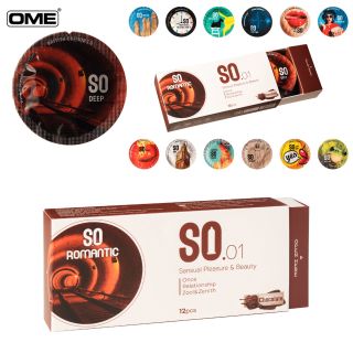 Bao cao su SO ROMANTIC size 52mm siêu mỏng, hương chocolate 12 cái/ hộp