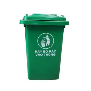 Thùng rác nhựa 60 lít xanh lá không có bánh xe