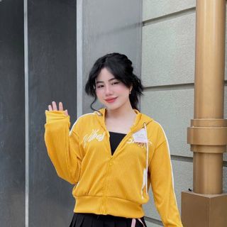 Áo khoác nữ áo khoác thun gân tay xỏ ngón