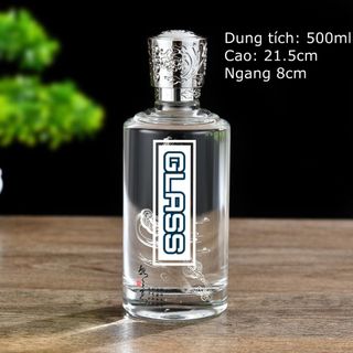 Chai thủy tinh tròn lùng nắp bi nhựa dung tích 500ml M74