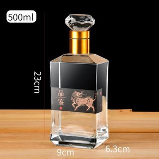 Chai thủy tinh 500ml nắp kim cương vàng - M49.1 giá sỉ