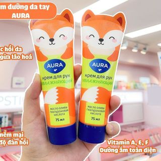 Kem tay Aura Gấu cam chiết xuất Oliu & Acid Hyaluronic