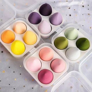 Mút Trang Điểm Tán Kem Nền, Phấn Nước Dạng Giọt Có Hộp Nhựa Đựng Tiện Lợi