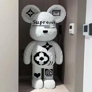 SET 2 GHÉP HÌNH LEGO HÌNH GẤU BEAR BRICK ĐEN TRẮNG SIÊU SANG CHẢNH