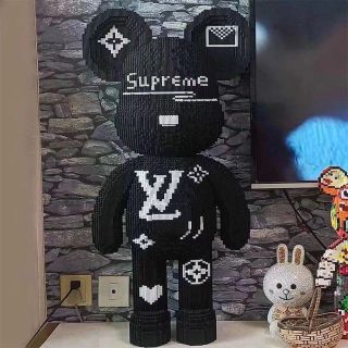 SET 2 GHÉP HÌNH LEGO HÌNH GẤU BEAR BRICK ĐEN TRẮNG SIÊU SANG CHẢNH