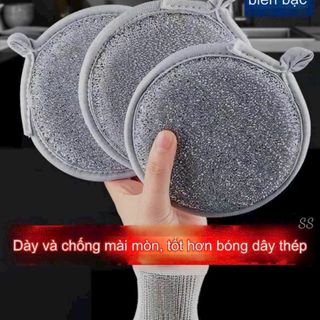 Miếng Rửa Chén Bát 3 Lớp Bọt Biển - Miếng Cọ Xoong Nồi Giẻ Rửa Bát Đĩa Đa Năng Siêu Tạo Bọt