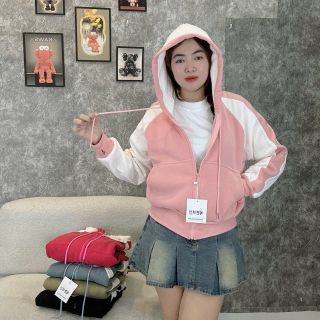 Áo phối 2 màu nỉ XK dày mịn tay xỏ ngón