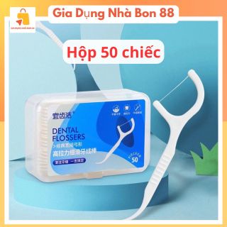 Tăm chỉ nha khoa Okamura, hộp 50 chiếc sợi chỉ căng mảnh KSNB