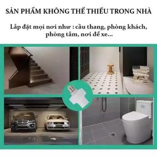 Đui đèn cảm biến chuyển động tự bật tắt E27, đuôi đèn xoáy cảm ứng chuyển động radar vi sóng tiết kiệm điện