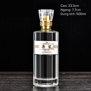 Chai Thủy Tinh Đựng Rượu Hibiki Nhỏ 500ml Với Nắp Bi Acrylic Đáy Bằng - M88.DN