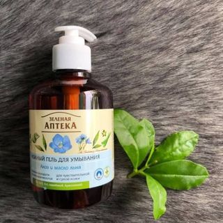 Gel rửa mặt Zelenaya Apteka lô hội và dầu hạt lanh dành cho da khô và da nhạy cảm 270ml