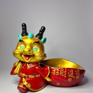 Chậu xi măng hình rồng, chậu cây decor