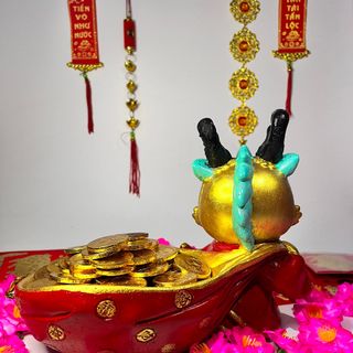 Chậu xi măng hình rồng, chậu cây decor