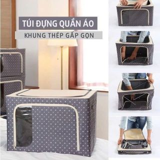 TỦ ĐỰNG QUẦN ÁO KHUNG SẮT 66L