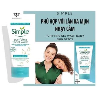 Gel rửa mặt Simple ngừa mụn cho da dầu, da mụn (XANH DƯƠNG)
