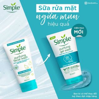 Gel rửa mặt Simple ngừa mụn cho da dầu, da mụn (XANH DƯƠNG)