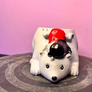 Chậu xi măng mini (gấu và cô bé) trồng sen đá, xương rồng...